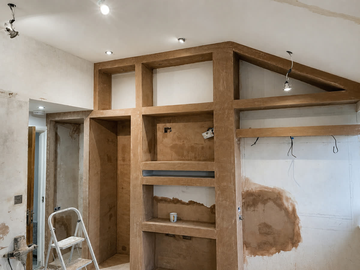 Timber framed built-in units forming part of a converted space